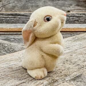 1982 Vintage Hallmark Merry Miniature Easter Flocked Bunny, 2”H